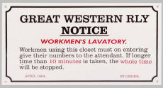 Railway station WORKMENS LAVATORY.