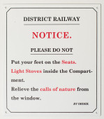 Notice. District Railway Sign. Enamel on steel.