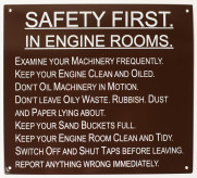 Engine Room Safety Sign.